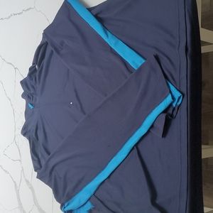 Men's Long Sleeve Athletic Zippered Pullover, Size XXL